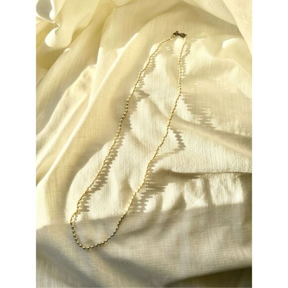 Silver bead J. Crew long necklace - Picture 1 of 2